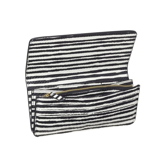 NWT Scotch & Soda black & white striped snakeskin-like leather wallet - Picture 2 of 10